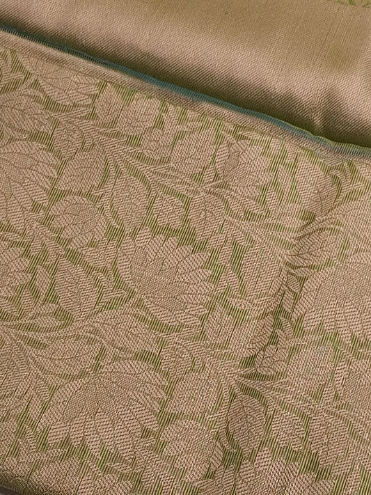 Green Tissue Saree with Elegant Zari Weaving Design