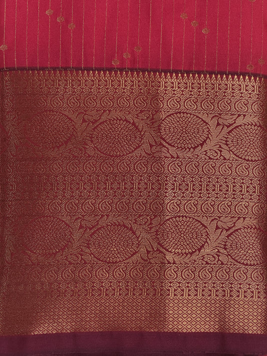 Macabre Semi Silk Saree with Copper Zari Border Design