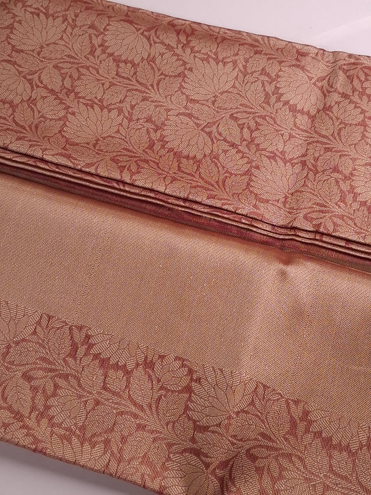 Red Tissue Saree with Elegant Zari Weaving Design