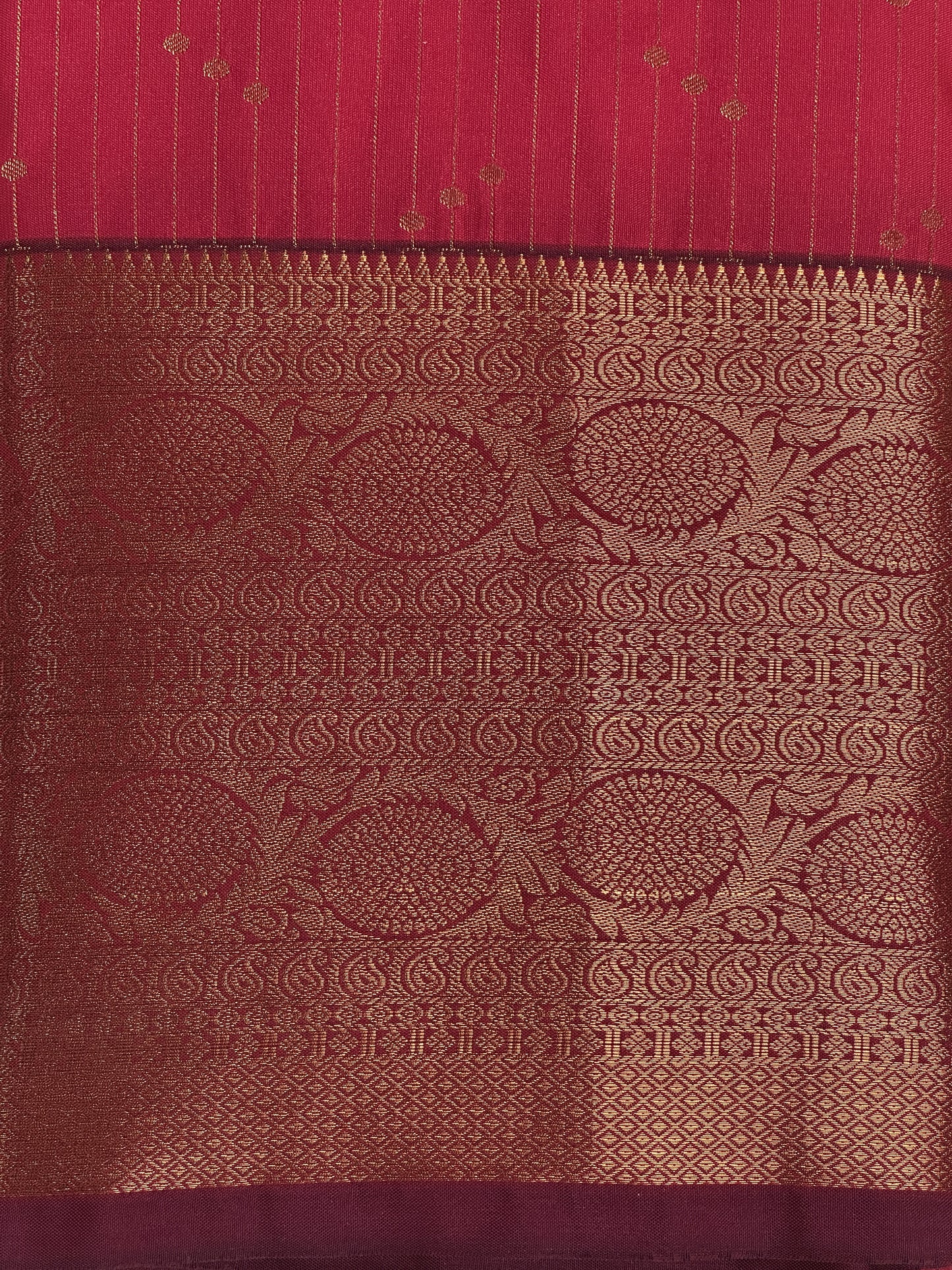 Macabre Semi Silk Saree with Copper Zari Border Design