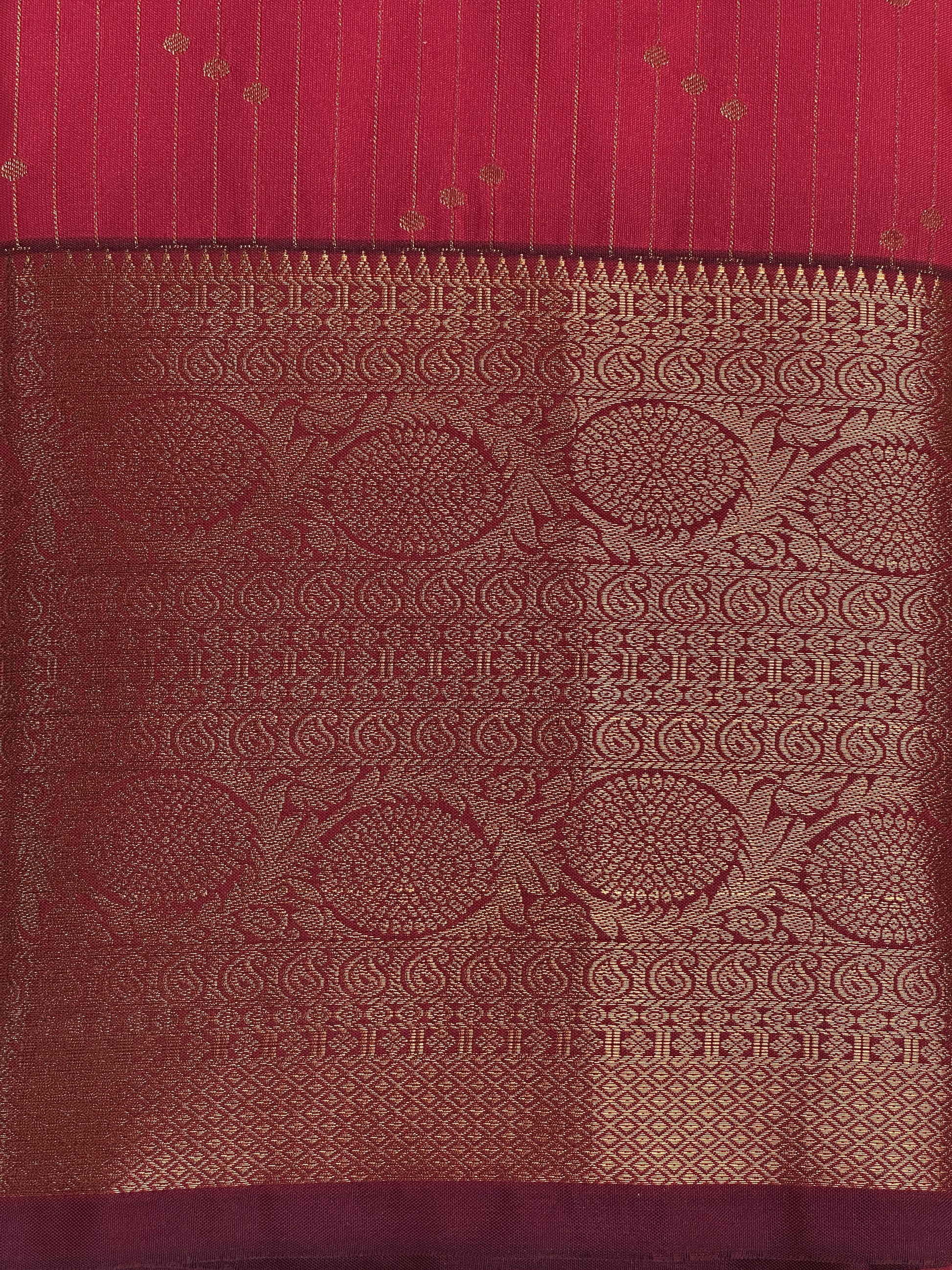 Macabre Semi Silk Saree with Copper Zari Border Design