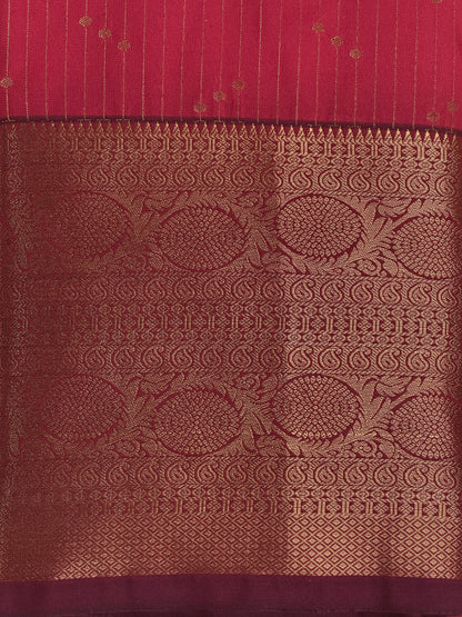 Macabre Semi Silk Saree with Copper Zari Border Design