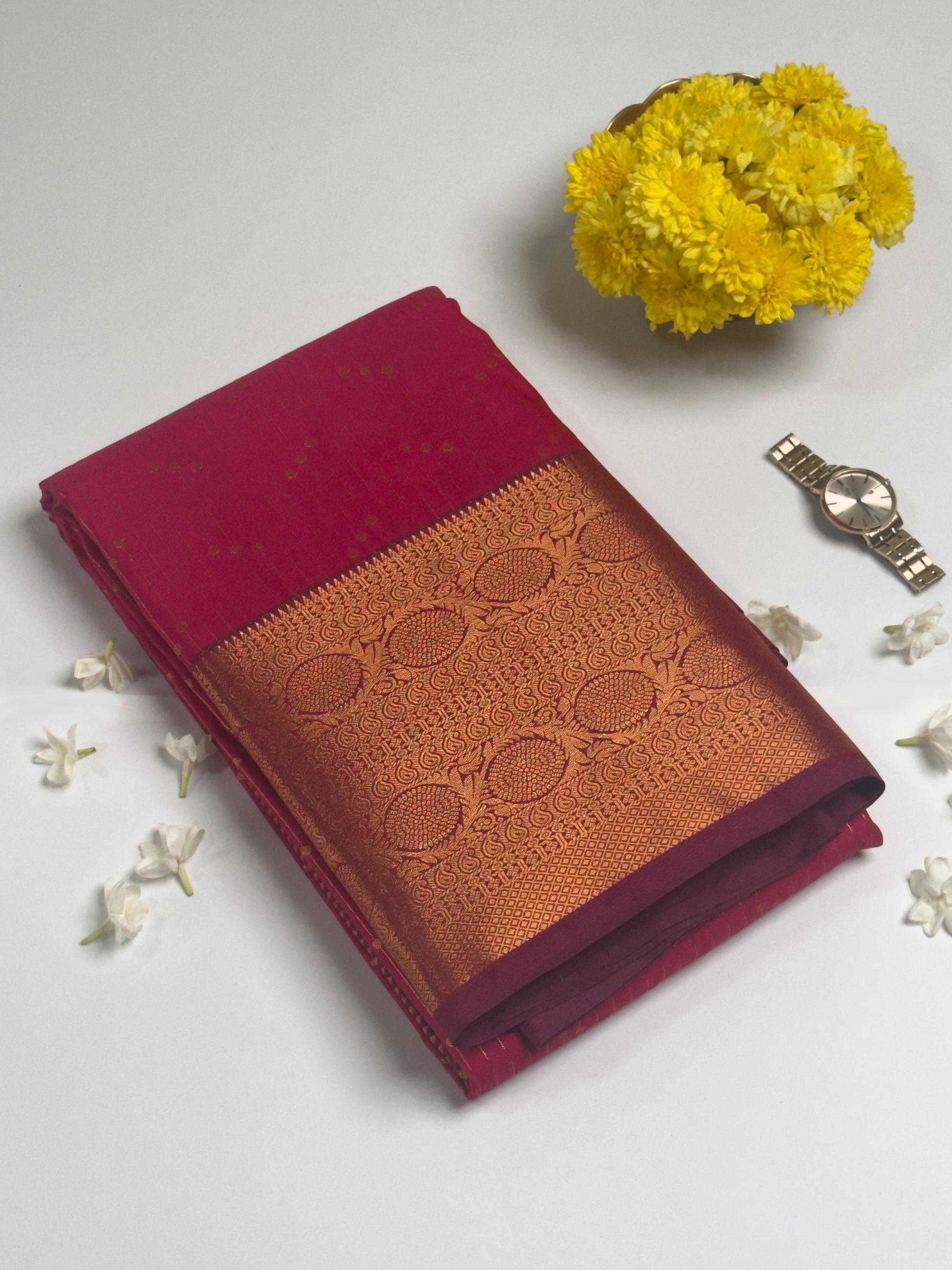 Macabre Semi Silk Saree with Copper Zari Borderd saree