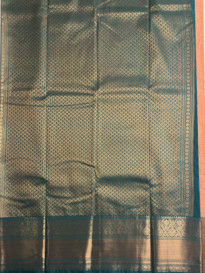 Peach Semi Silk Saree with Copper Zari Borderd Pallu