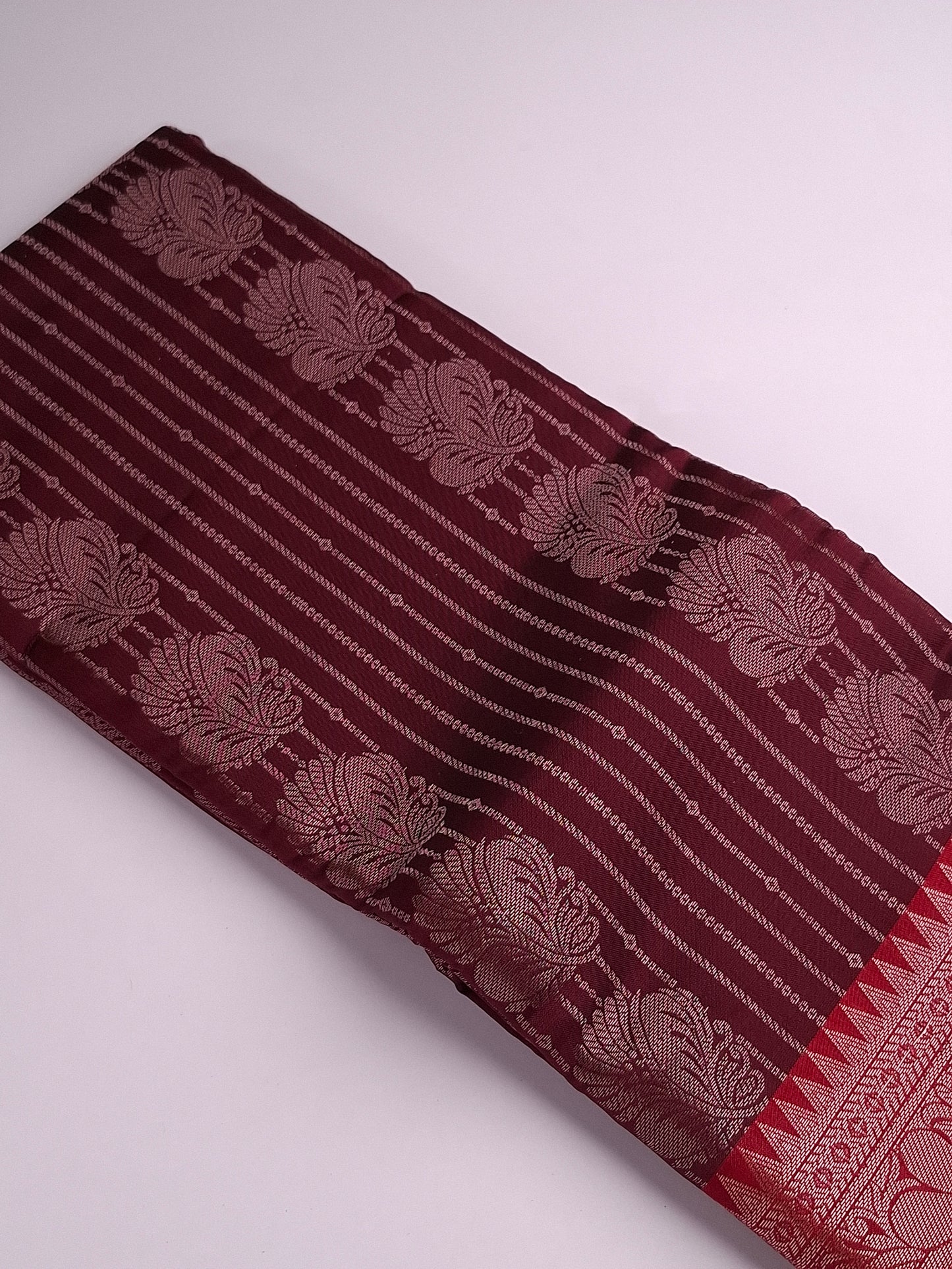 Pure Kanchi Maroon Soft Silk Saree with Intricate Zari Weaving saree Design