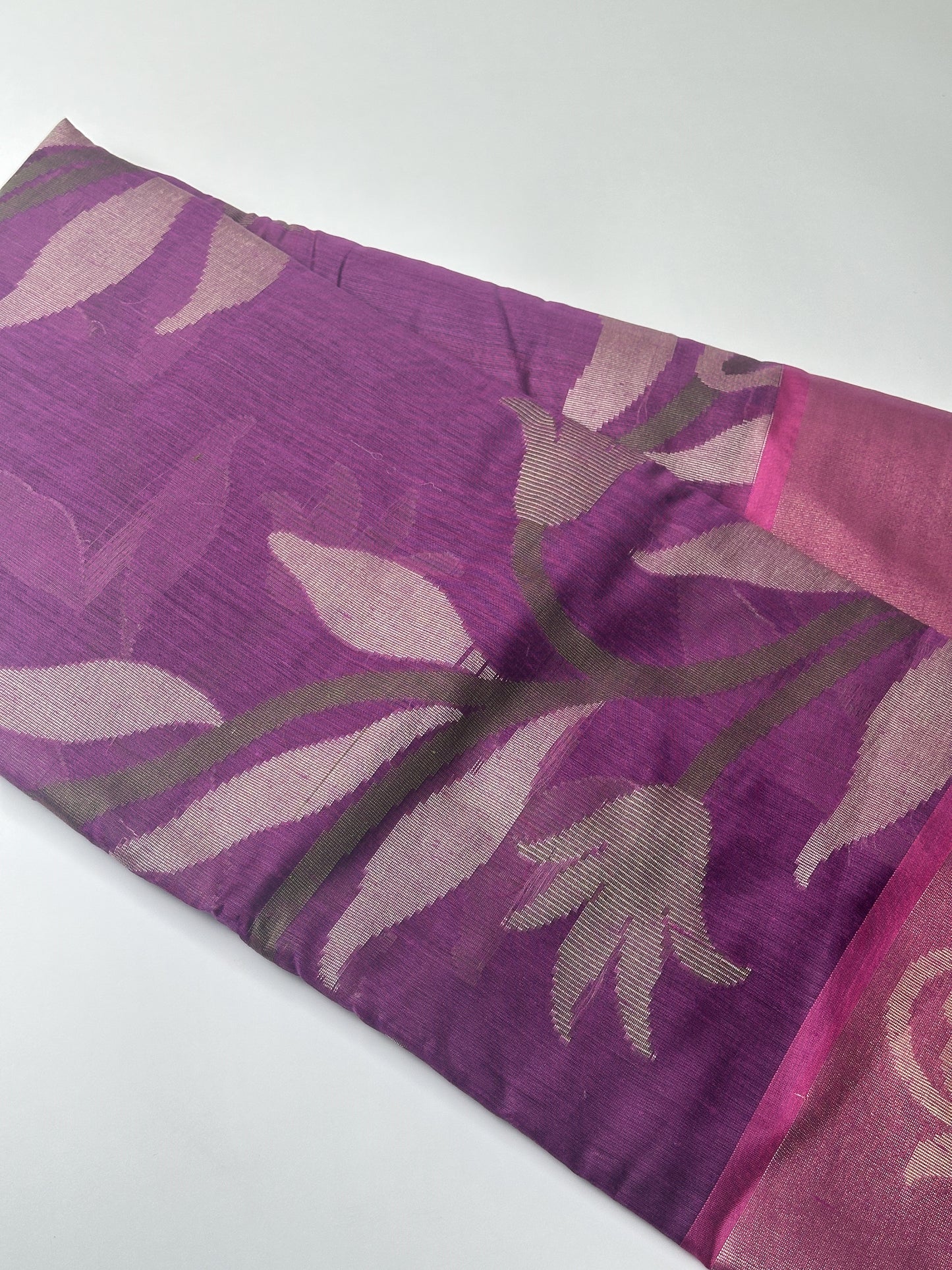 Purple with Pink Pochampally Pure Cotton Designs