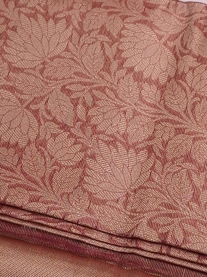 Red Tissue Saree with Elegant Zari Weaving Designs