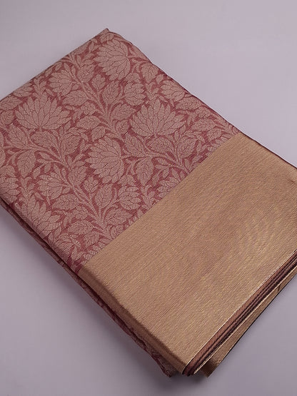 Red Tissue Saree with Elegant Zari Weaving Saree