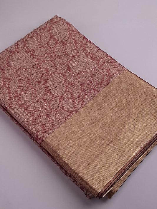 Red Tissue Saree with Elegant Zari Weaving Saree